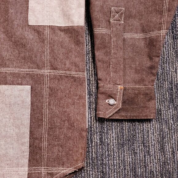 Vintage Y2K Enyce Denim Patchwork Brown Jacket Mens Size Larger NWT - Picture 7 of 16